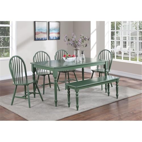 Windsor Backless Dining Bench - Farmhouse Rubberwood Entryway Seating
