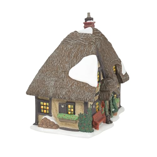 Dickens Village Master Thatcher's Cottage Lit Porcelain Building, 6.5 Inch
