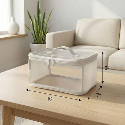 4-Pack Clear Toy Storage Bags with Handles and Reinforced Base