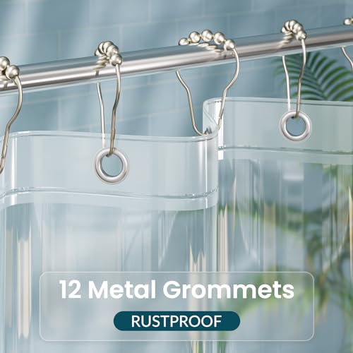Titanker Clear Shower Curtain Liner 72x72 Waterproof PEVA with Magnets