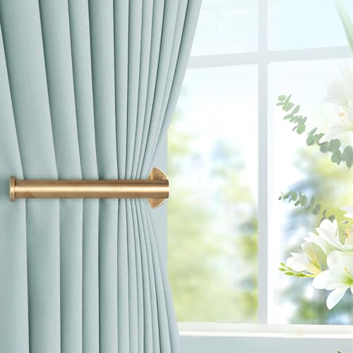 Gold Adhesive Curtain Holdbacks (2 Pack) - No-Drill Metal Tie Backs