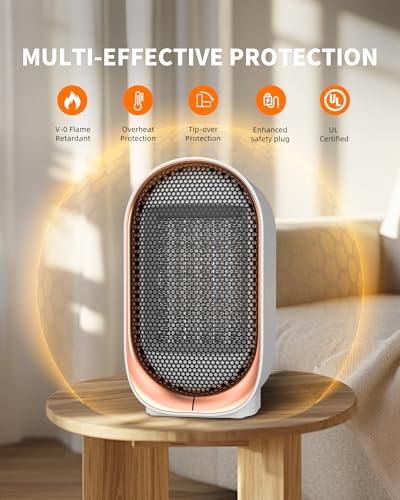 Portable Electric Space Heater for Indoor Use with Overheat Protection