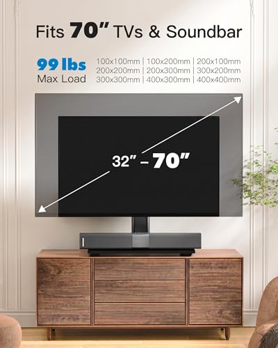 Universal Tabletop TV Stand Legs for 32-70 Inch TVs, Height Adjustable Base