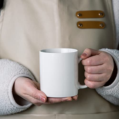 Off White GBhome 12 oz Ceramic Coffee Mug Set of 12 - Durable & Microwave Safe