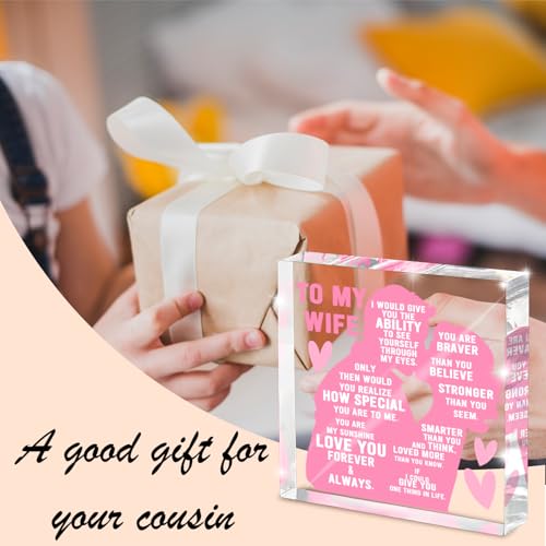 Deep Rose Pink Heartfelt Wife Gift Plaque from Husband Anniversary Valentine's Day Keepsake