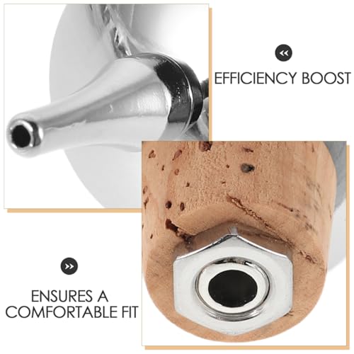 Hemobllo Silver Metal & Wood Pourer with Cork Stopper for Bottles