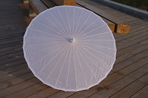 33-Inch Plain Bamboo Parasol Umbrella for Weddings and Photo Props