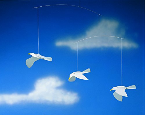 Soaring Seagulls Hanging Mobile - 16-Inch Handmade Danish Home Decor