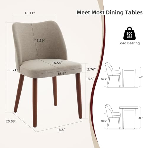 Modern Upholstered Dining Chairs Set of 4 - Ergonomic Support