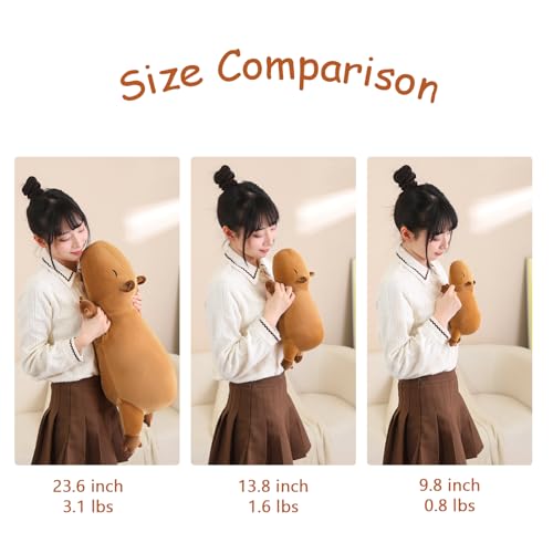 SQEQE Weighted Capybara Plush Stuffed Animal, Cute Soft Plushie Pillow Toy