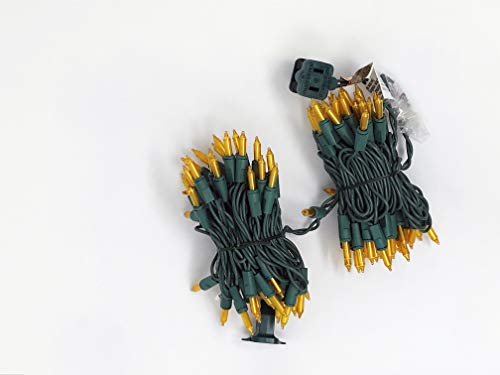 100 Gold Incandescent Christmas String Lights - Indoor & Outdoor Use