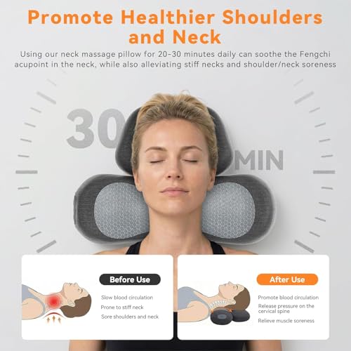 3-in-1 Cordless Ergonomic Neck Support Pillow with Heat & Vibration
