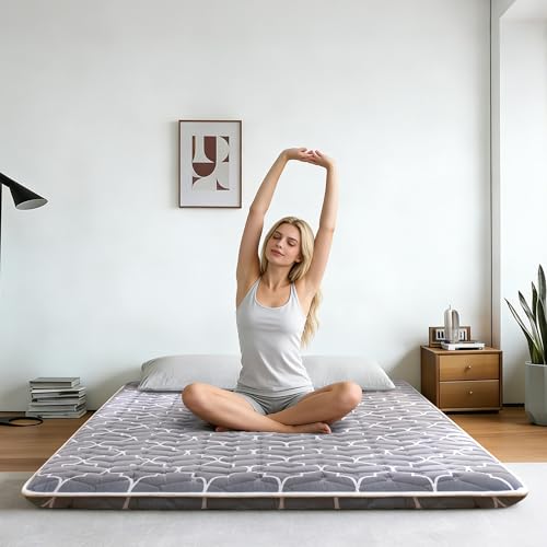 Japanese Floor Futon Mattress - Extra-Thick High-Density Foam Pad, Twin Size