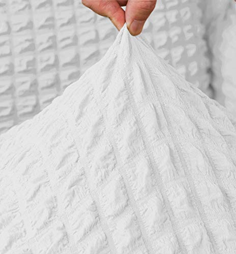Stretch Dining & Dorm Chair Slipcover with Skirt - Washable White Cover