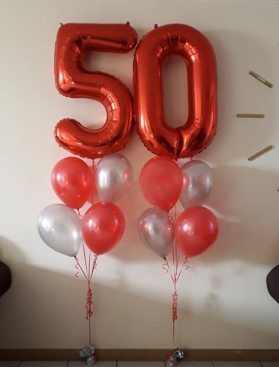 Red 8 Balloon - 40 Inch Number Balloon for Birthday Decorations | Perfect for 8th Party Supplies
