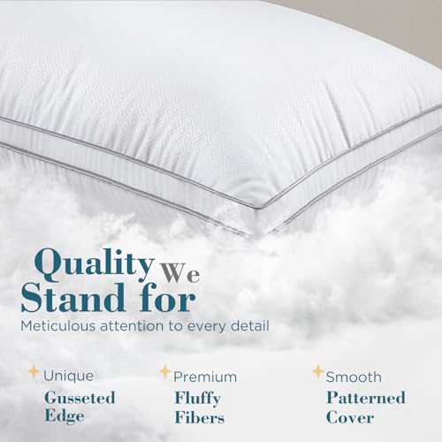 Queen Size Pillows Set of 2 - Firm Support for Side Sleepers