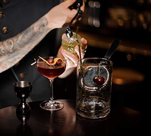 Handblown Cocktail Mixing Glass - 18 oz Weighted Base Bar Mixer