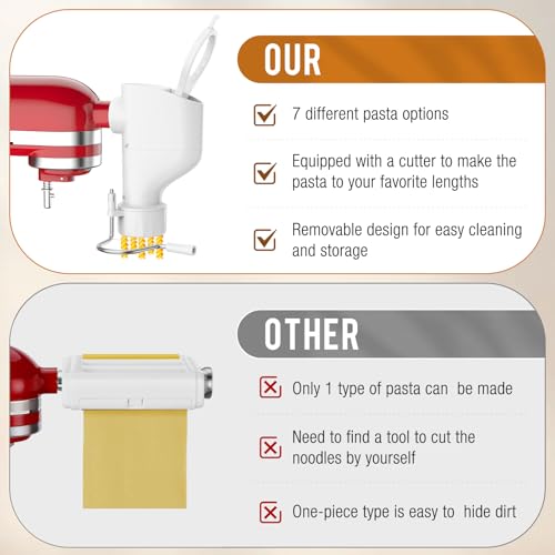 Pasta Press Attachment with 7 Interchangeable Plates for Stand Mixers