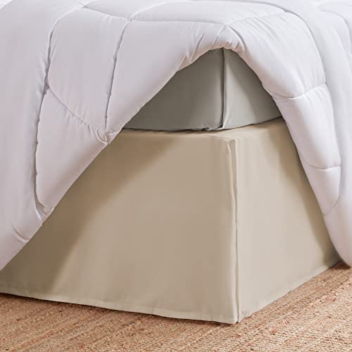 King Size Pleated Bed Skirt - 15 Inch Drop Tailored Easy Fit Bedskirt