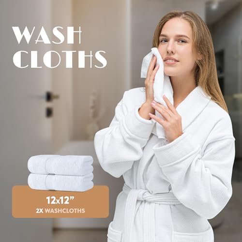 6-Piece 100% Cotton Bath Towel Set - 650GSM Soft & Highly Absorbent