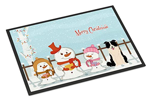 Merry Christmas Border Collie Doormat - Indoor Outdoor Rug 24x36