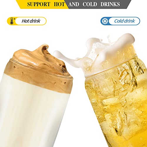 20-Pack 16oz Beer Can Shaped Glass Cups with Bamboo Lids and Glass Straws