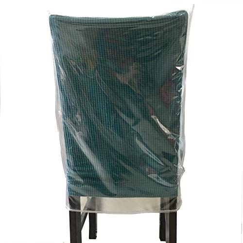 Clear Plastic Dining Chair Covers with Backrests - 2 Pack