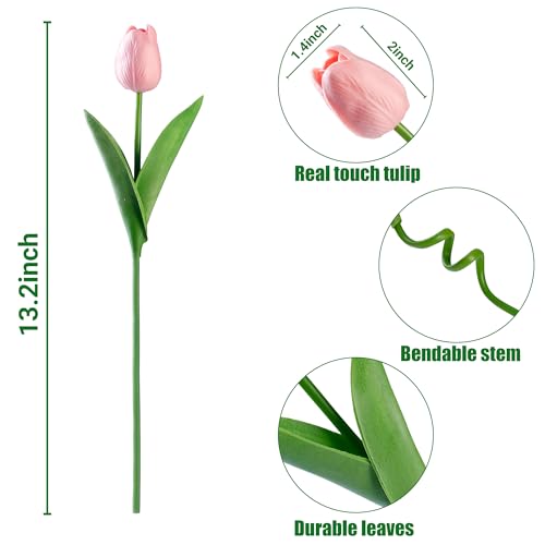 15 Pcs Real Touch PU Fake Tulips - Artificial Flowers for Home & Party Decor