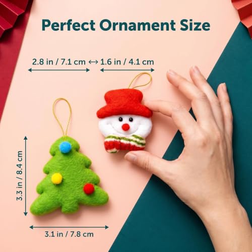 6-Piece Felt Christmas Ornaments Bulky Bulk Set – Snowman, Santa, Tree, Reindeer