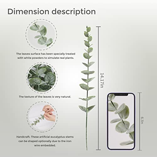 18pcs Artificial Eucalyptus Stems - Realistic Home Decor