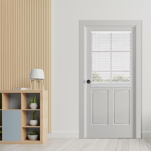 Magnetic Mini Blinds for Metal Doors - 25" W x 42" H, White