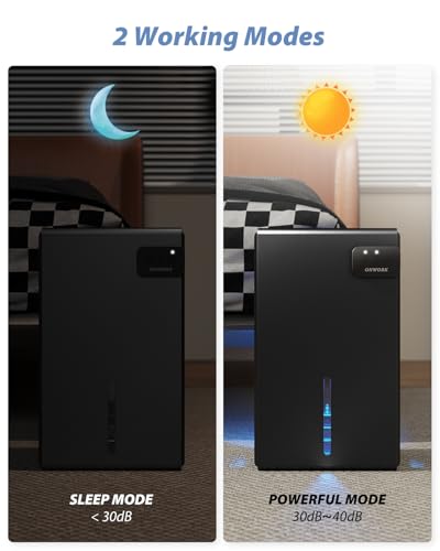 Quiet Electric Dehumidifier 95 OZ with Auto Shut Off and LED Lights for Bedroom and Basement