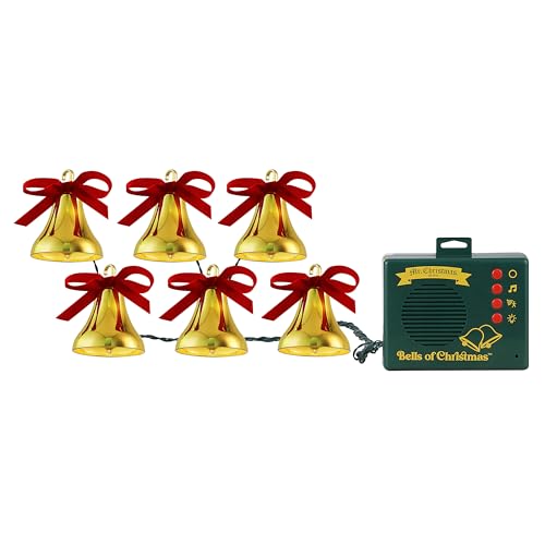 Mr. Christmas Musical Bells of Christmas with LED Lights, 15 Carols, Battery Operated