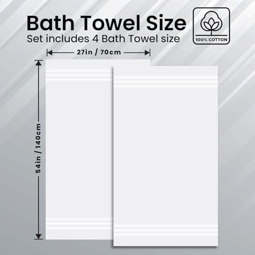 Luxury 100% Cotton Bath Towels - 600 GSM, 27x54 Inch, 2-Piece Set