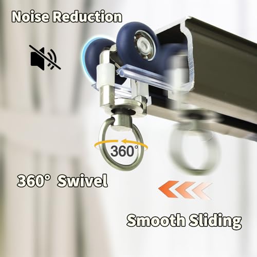 15 Pack Heavy Duty Ceiling Curtain Track Rollers with Silent Wheels