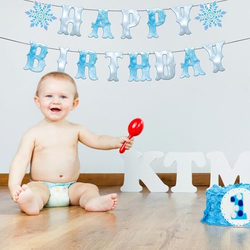 Frozen Snowflake Birthday Banner - Winter Wonderland Party Decor