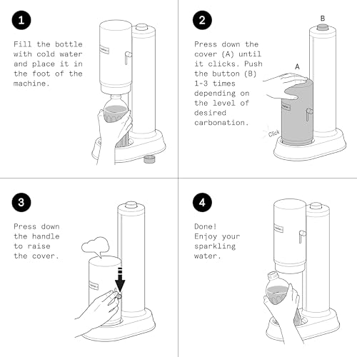 Glass Carbonation Bottle for Carbonator Pro, 800ml Dishwasher Safe