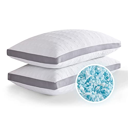 Cooling Gusseted Standard Pillows Set of 2 | Adjustable Memory Foam
