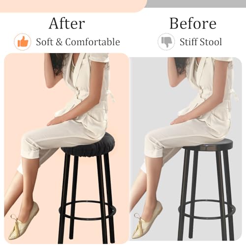 12-Inch Bar Stool Covers Set of 2 - Soft, Nonslip, Washable