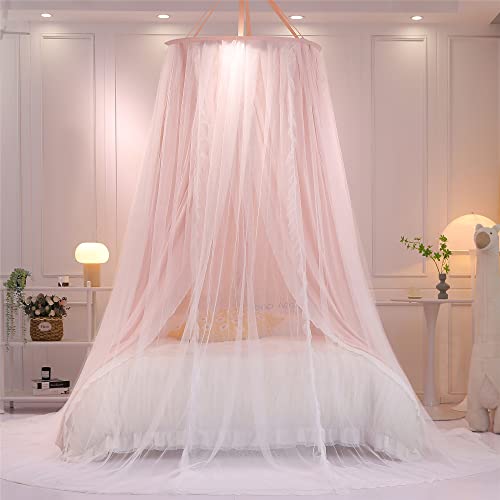 Double Layer Round Dome Bed Canopy Curtain & Mosquito Net for Kids Bed