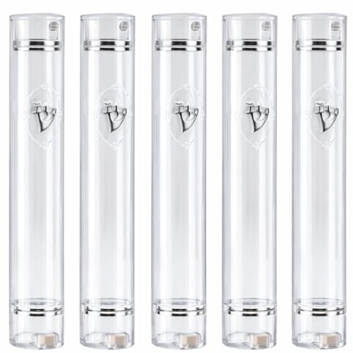 5-Pack Plastic Mezuzah Case - 15cm Semiround Waterproof Holder with Adhesive