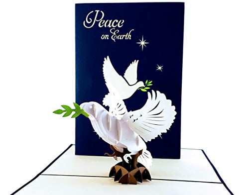 Peace on Earth 3D Pop-Up Christmas Card - Holy Dove Holiday Greeting