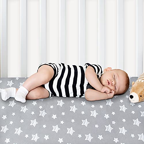 Moonsea Pack and Play Fitted Sheets 2 Pack - Soft Playard & Mini Crib Sheets
