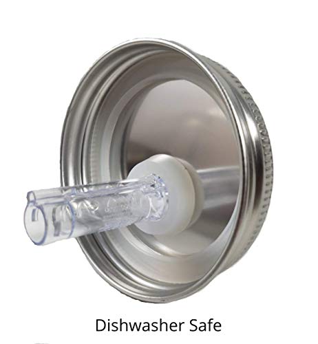 AmeriPour Stainless Wide Mouth Mason Jar Pour Spouts Flap - 2 Pack, USA Made, Leakproof