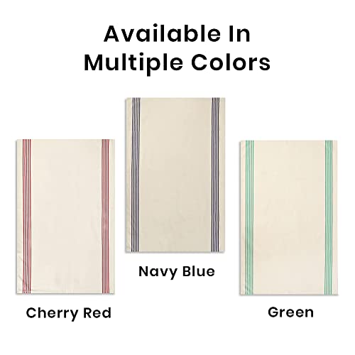 Striped Cotton Kitchen Towels - 18x28 inch Dish Towel Set of 6, Red