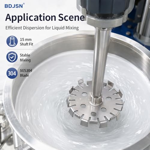 BDJSN 220mm Stainless Steel Disperser Mixer Blade with 15mm Bore for IBC & Tank Mixers