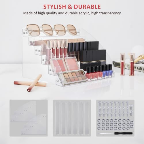 KINGROW 6-Tier Nail Polish Organizer Acrylic Display Stand for Beauty & Art