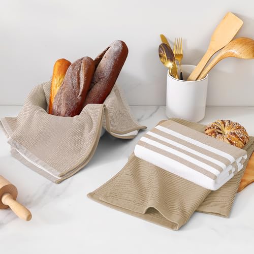 100% Cotton Kitchen Towels 18x28-Inch, 6-Pack Absorbent Dish Cloth Set