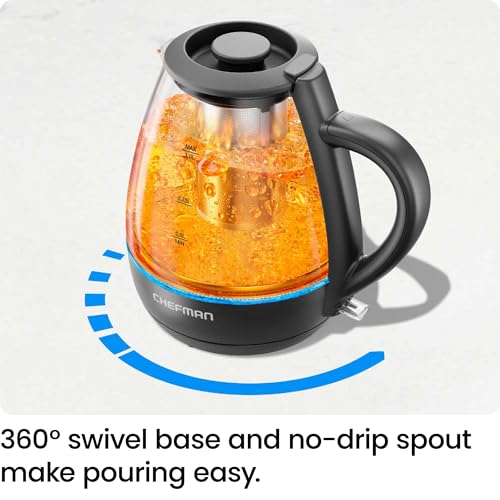 1L Electric Kettle with Tea Infuser – Compact Stainless Steel Hot Water Boiler