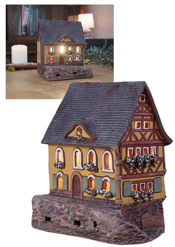 Ceramic Tealight Candle Holder Handcrafted Home Decor Collectible Miniature Lamp